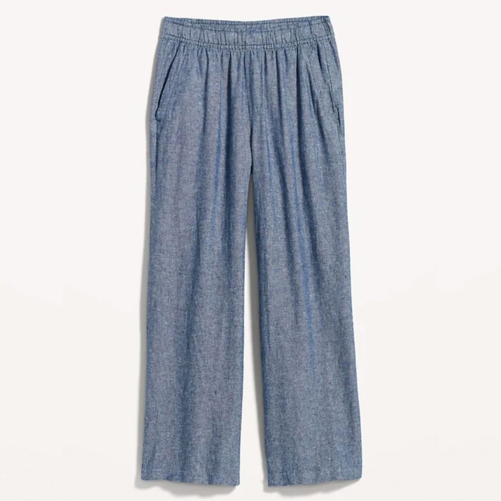 OLD NAVY Women’s High Waisted Linen Blend Wide Leg Pants, NWT